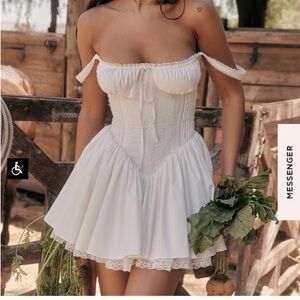 House of CB Off-Shoulder White Midi Dress